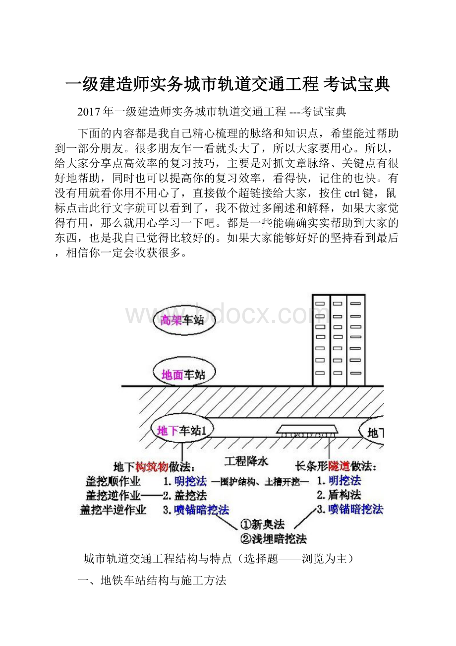 一级建造师实务城市轨道交通工程 考试宝典.docx