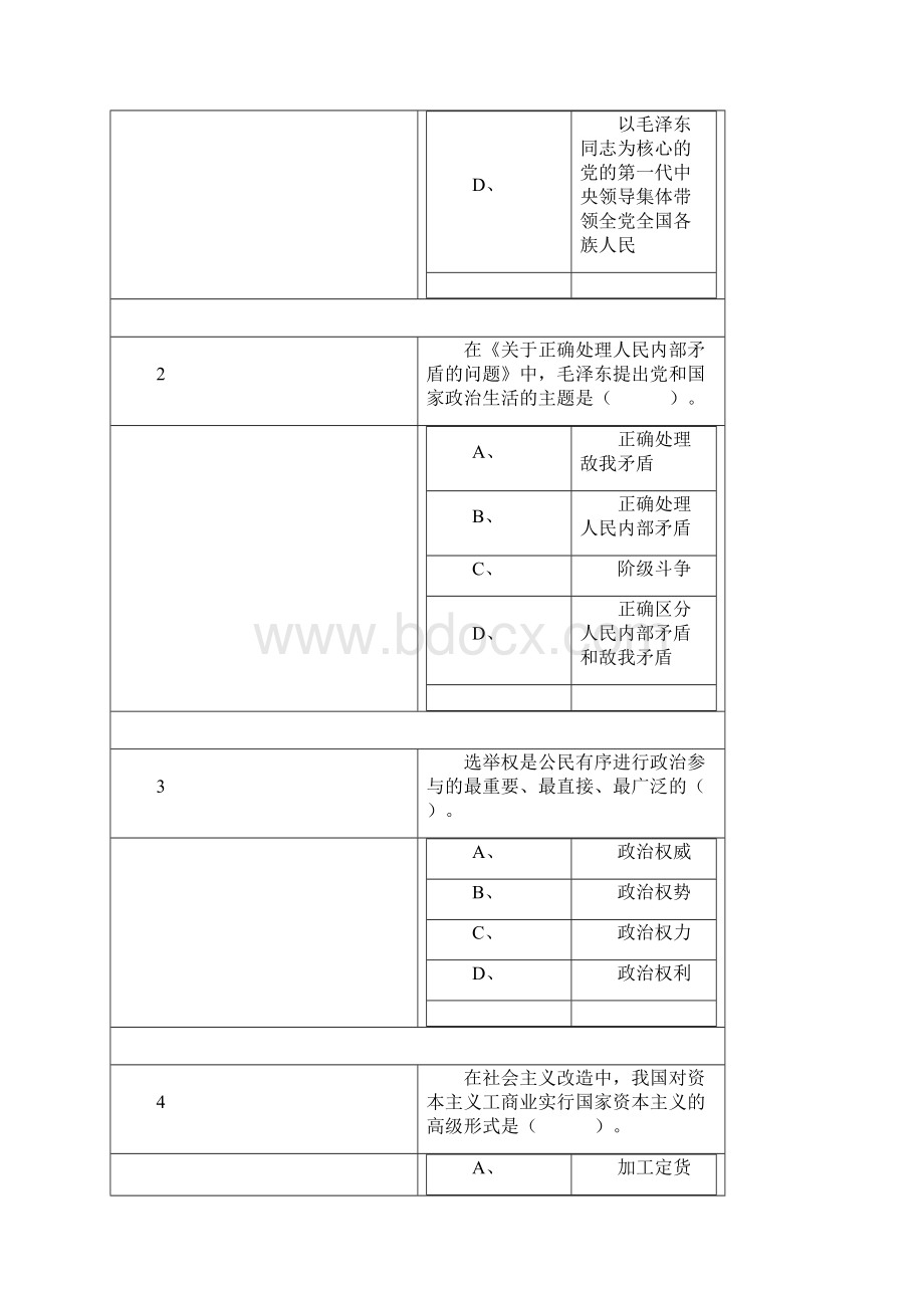 四川省拟任县处级党政领导职务政治理论水平任职资格考试试题测试题一.docx_第2页