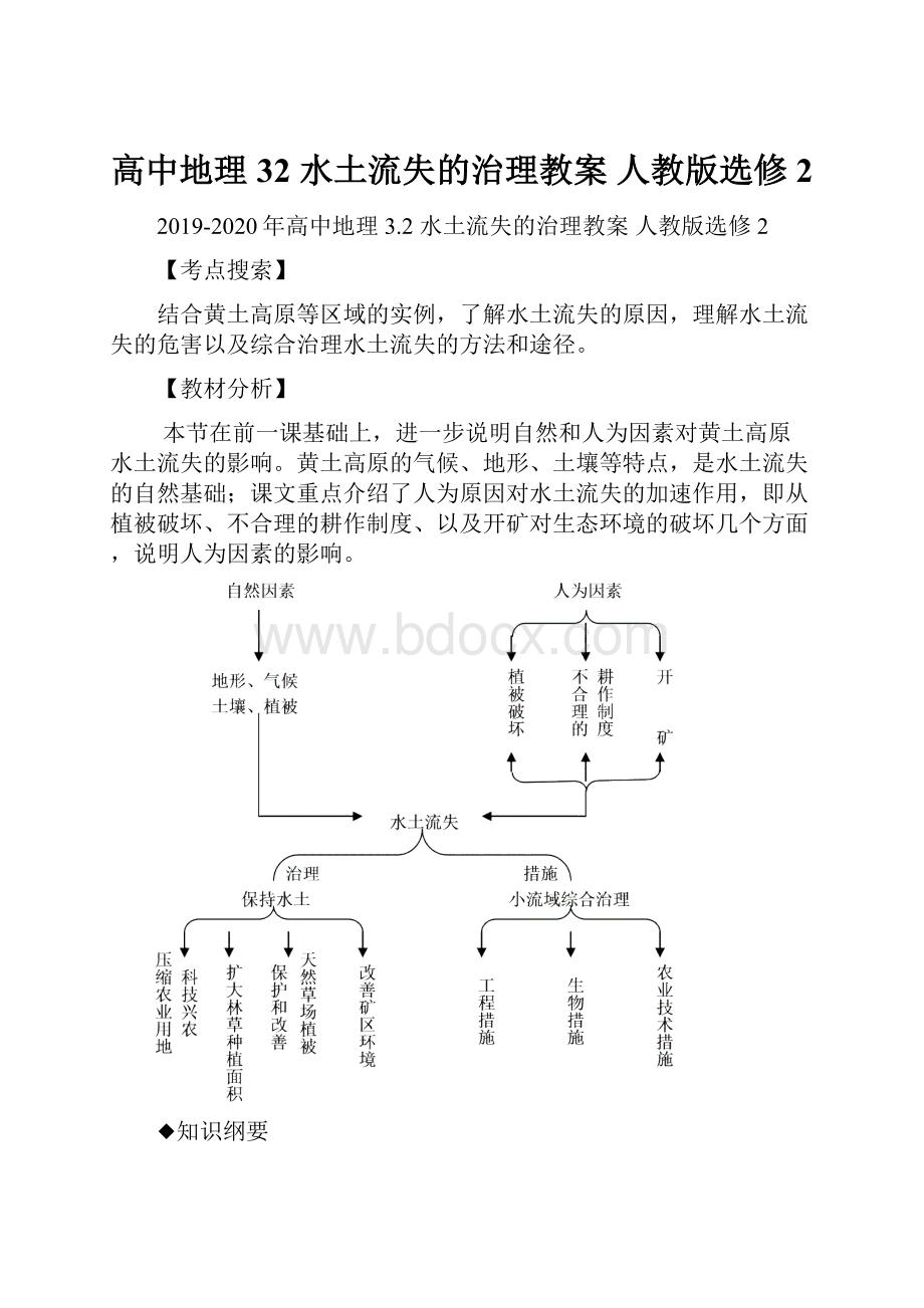 高中地理 32 水土流失的治理教案 人教版选修2.docx_第1页