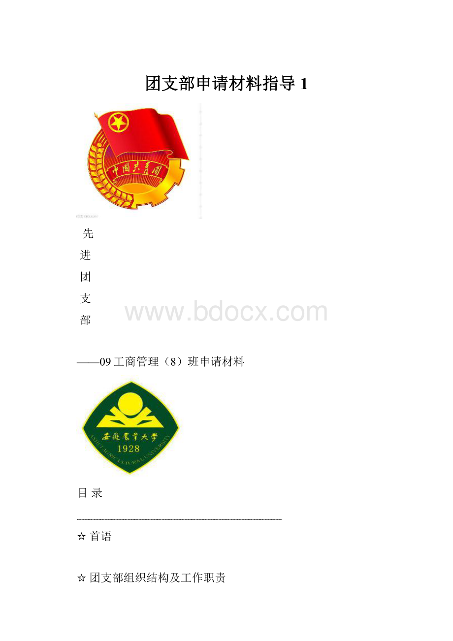 团支部申请材料指导1.docx