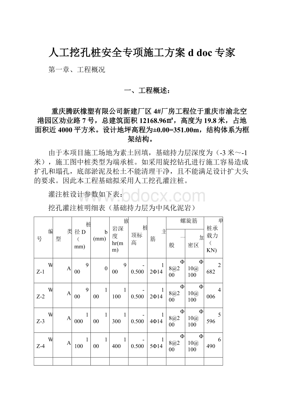 人工挖孔桩安全专项施工方案d doc专家.docx_第1页