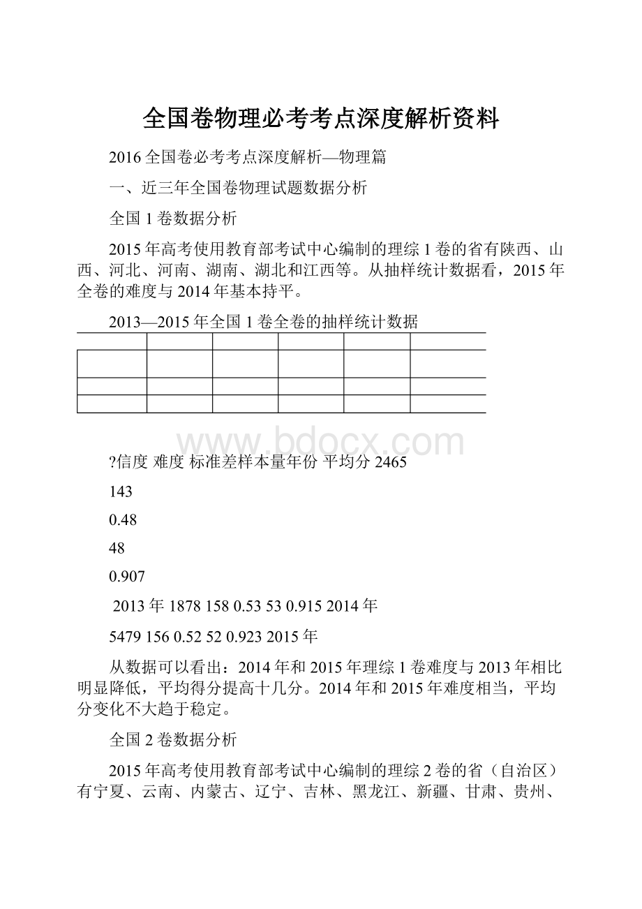 全国卷物理必考考点深度解析资料.docx_第1页