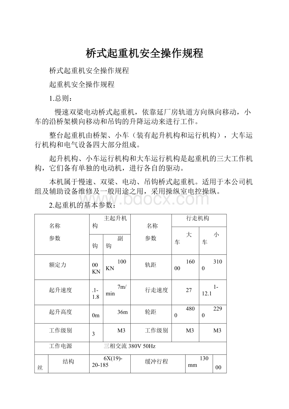 桥式起重机安全操作规程.docx_第1页