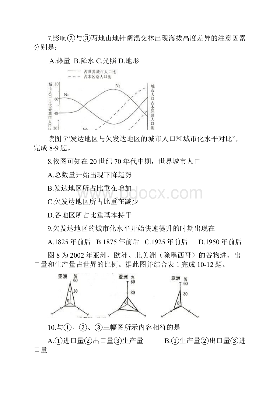 09届高三年级地理科上册周六考试.docx_第3页