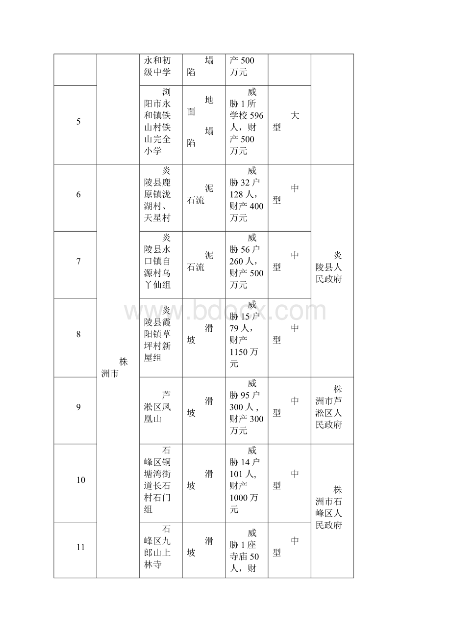 度湖南省重要地质灾害隐患点及防治责任表模板.docx_第2页