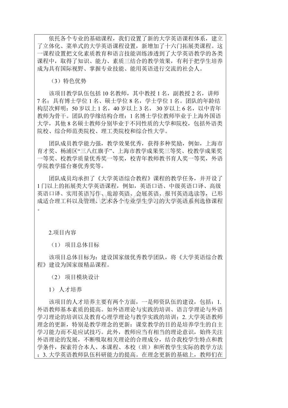 大学英语优秀教学团队建设项目085工程.docx_第2页