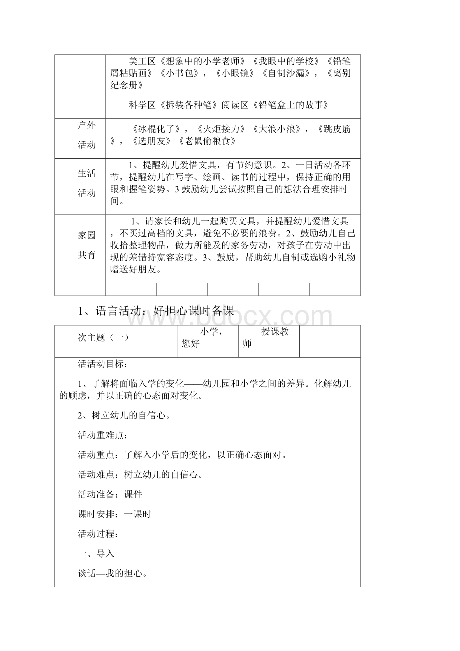 大班下主题六《我要上小学了》主题我上小学了.docx_第3页