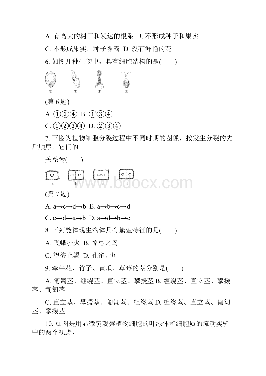 华师版七年级科学上册期中试题含答案.docx_第2页