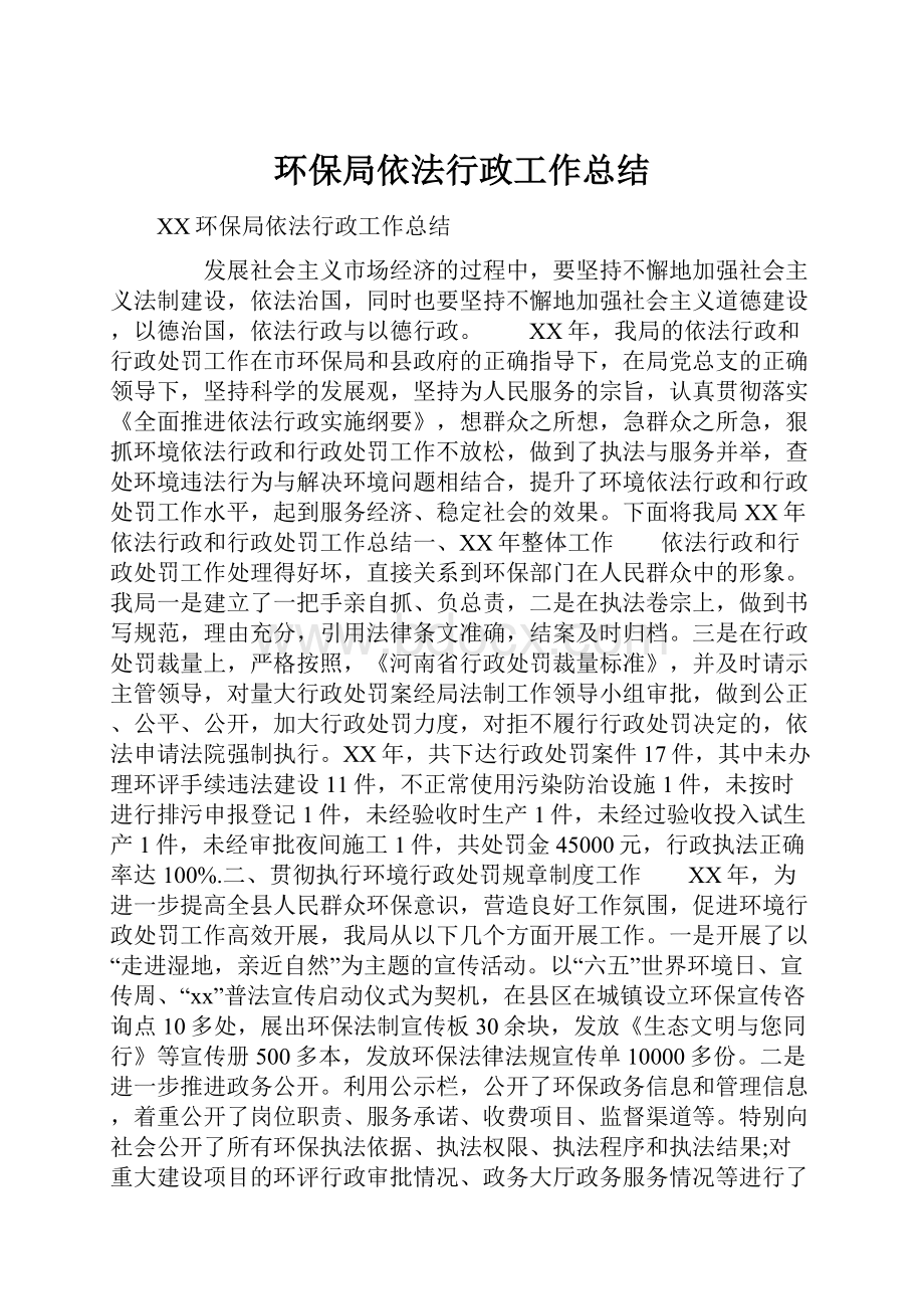 环保局依法行政工作总结.docx_第1页