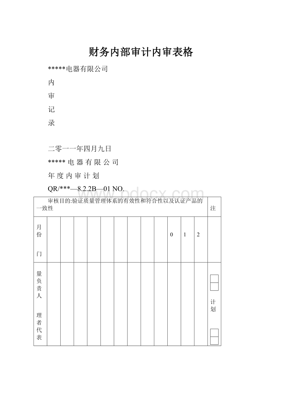 财务内部审计内审表格.docx