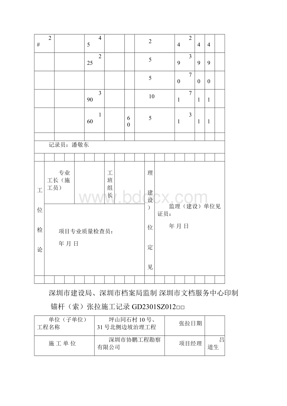 锚索张拉施工记录.docx_第2页