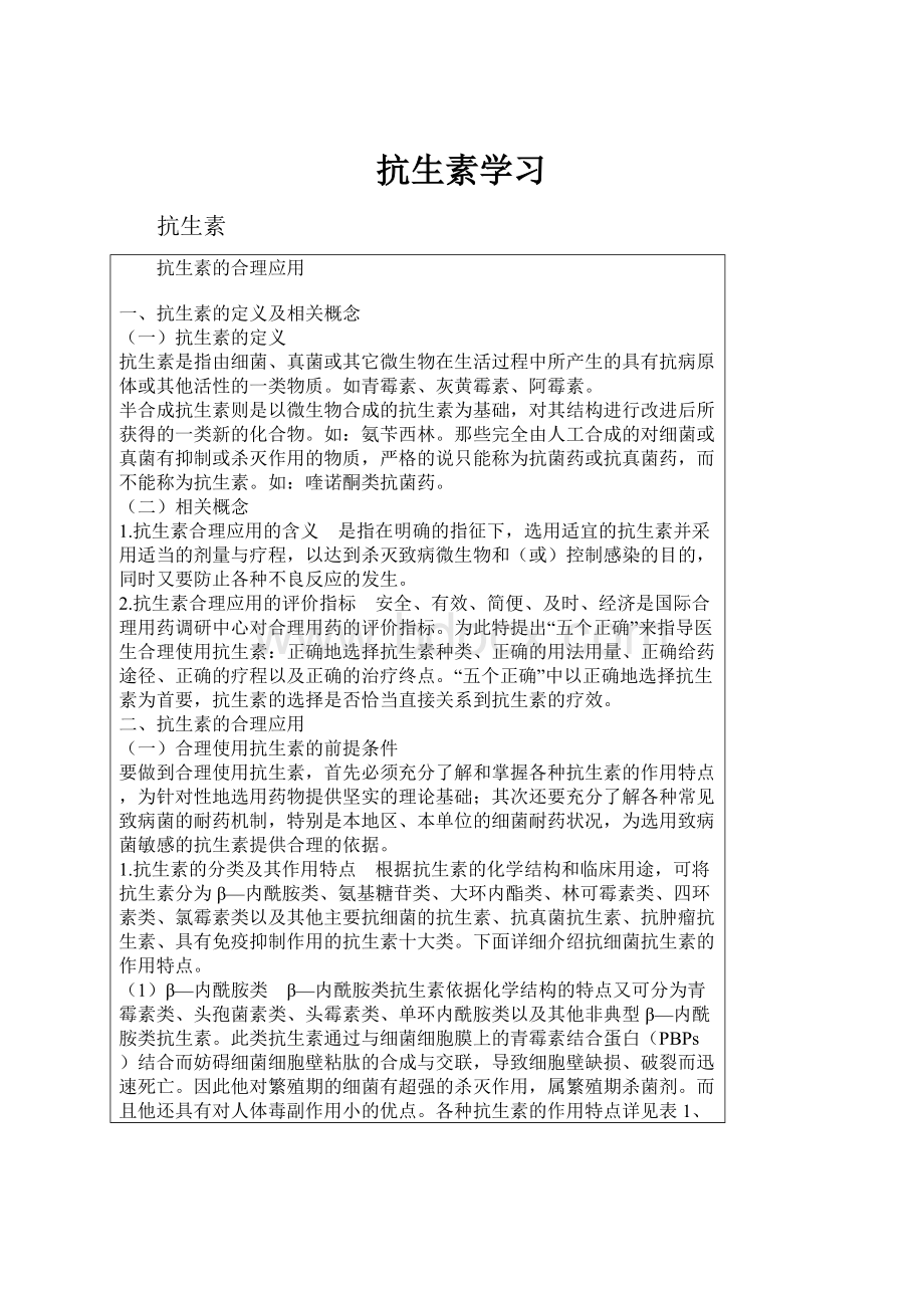 抗生素学习.docx