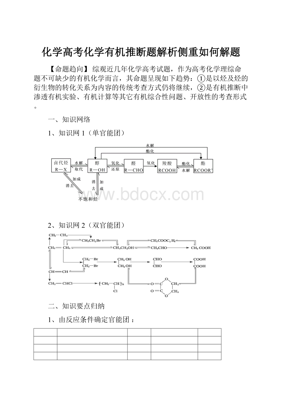 化学高考化学有机推断题解析侧重如何解题.docx