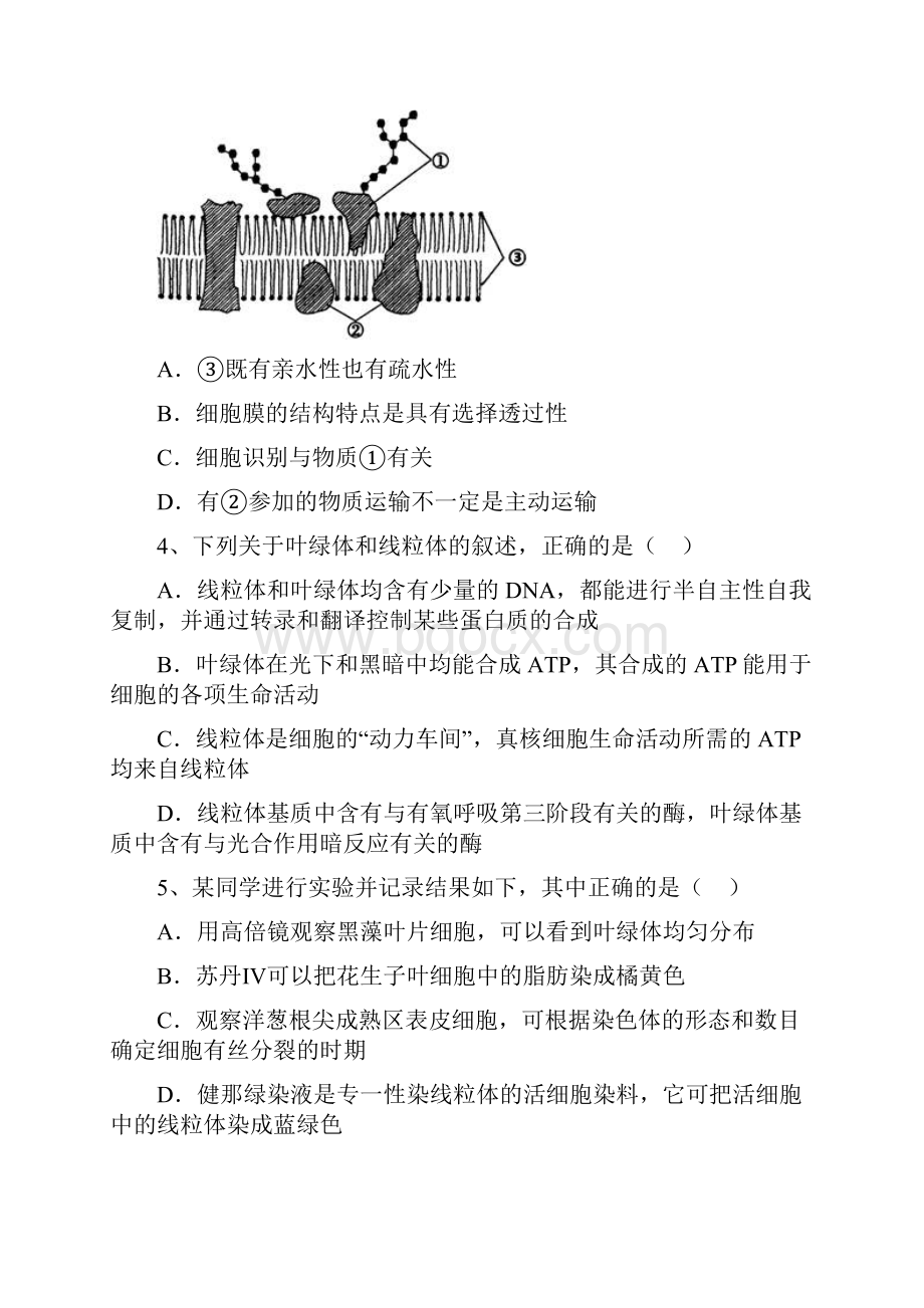 湖北省黄冈市黄冈中学届高三上学期期中考试生物试题及答.docx_第2页