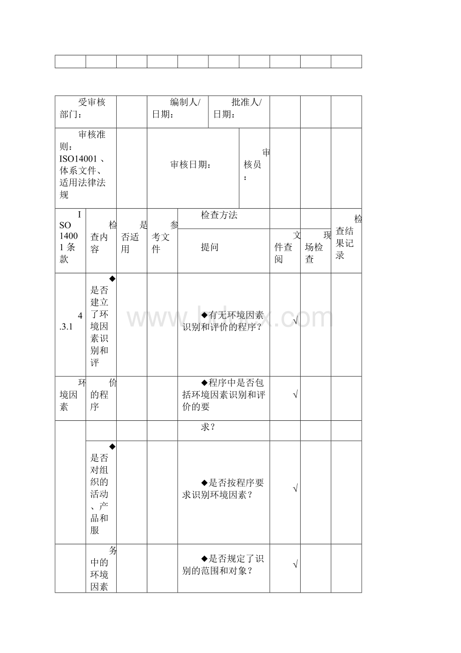 iso14000内审检查表DOC31页.docx_第3页