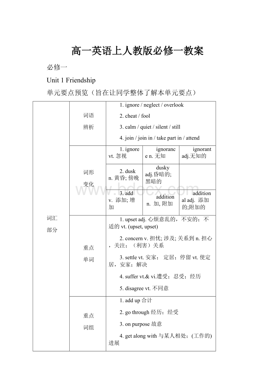 高一英语上人教版必修一教案.docx_第1页