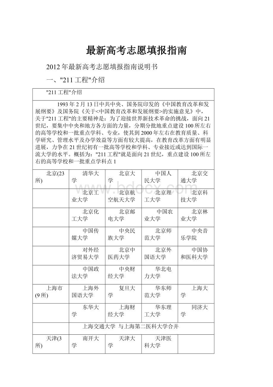 最新高考志愿填报指南.docx_第1页