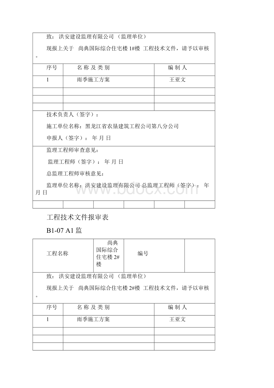 B107A1监 工程技术文件报审表.docx_第2页