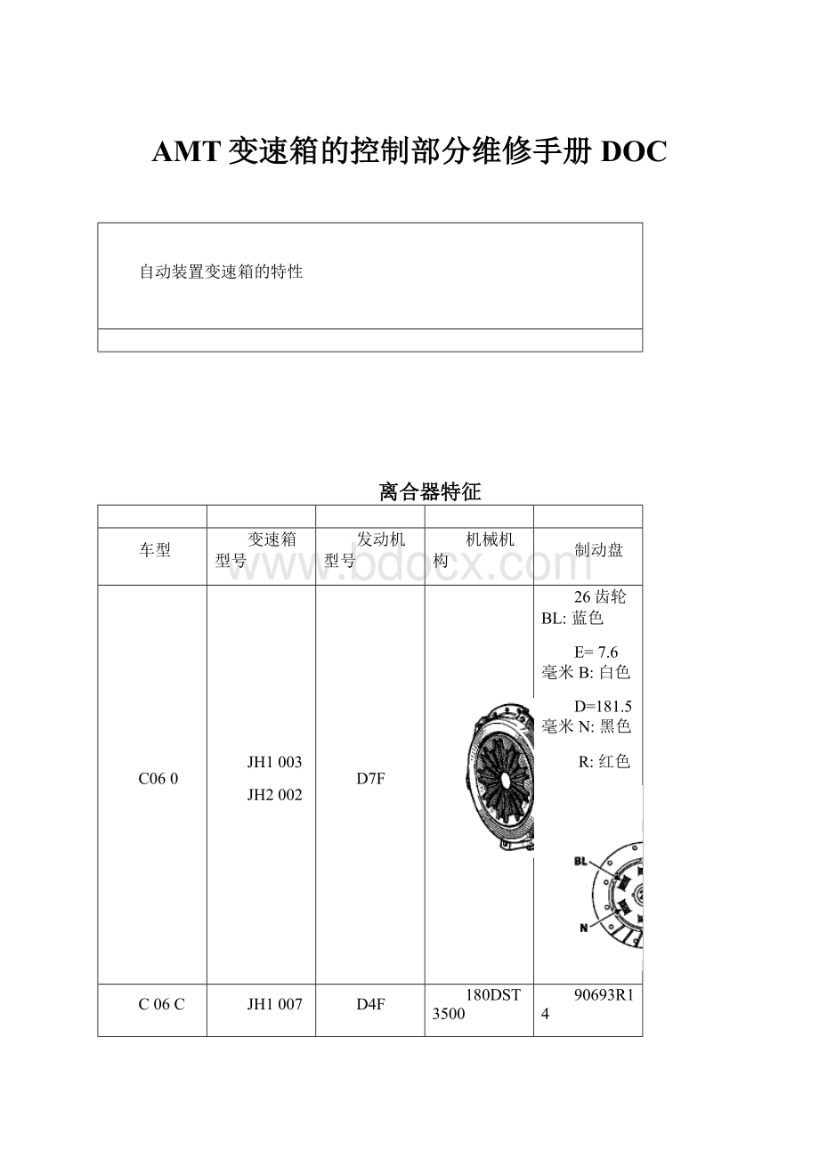 AMT变速箱的控制部分维修手册DOC.docx