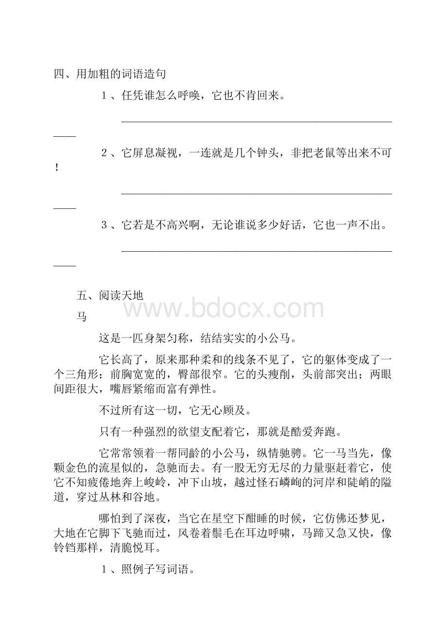 四年级语文《猫》同步练习题.docx_第2页