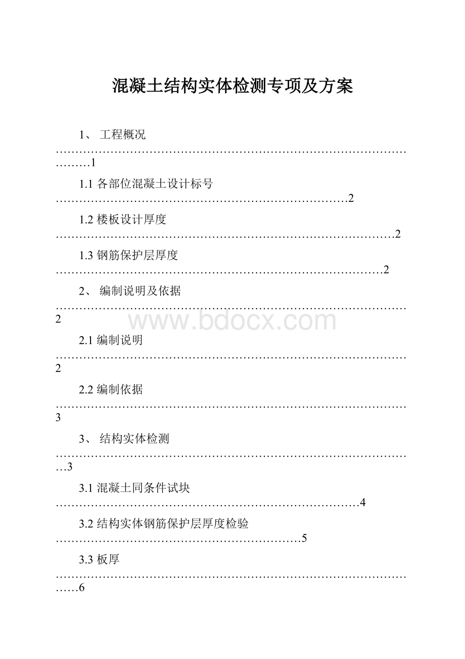 混凝土结构实体检测专项及方案.docx