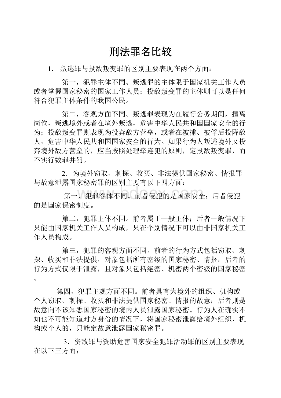 刑法罪名比较.docx