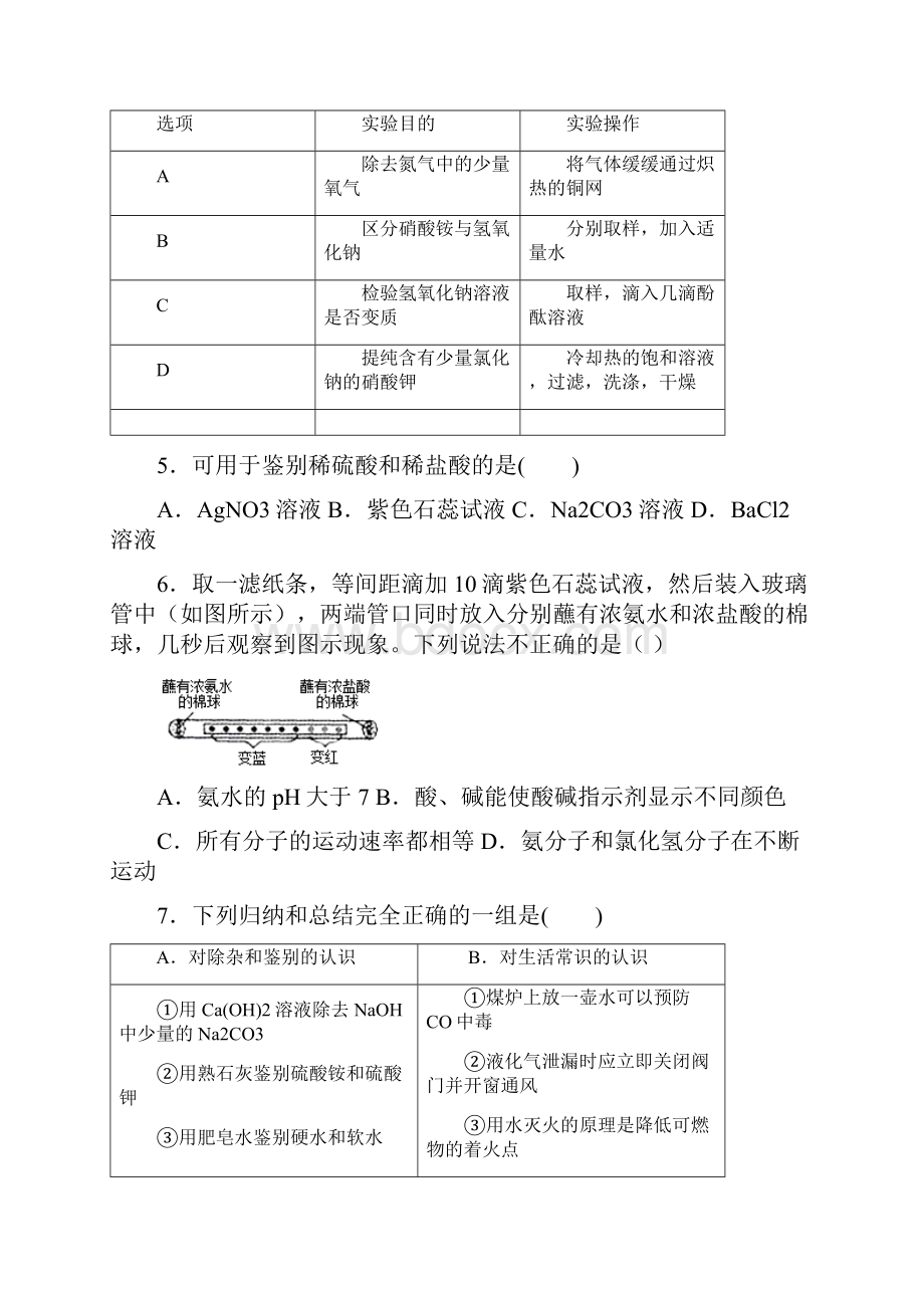 名师整理化学九年级下册第十一章《盐 化肥》单元检测试题含答案.docx_第2页