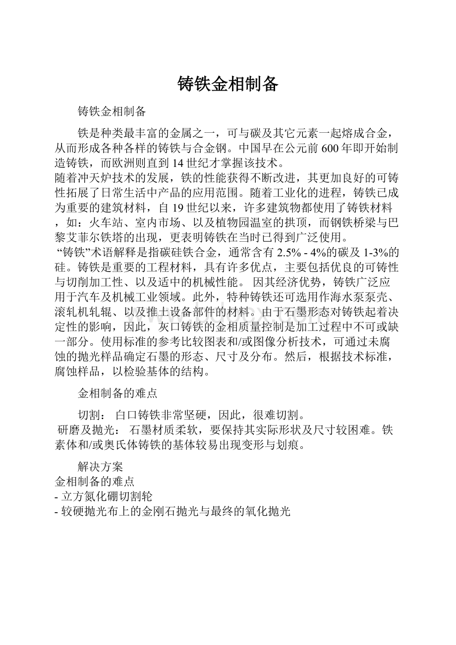 铸铁金相制备.docx