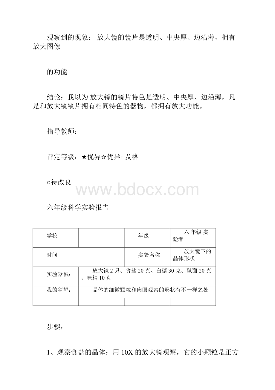 教科版六年级科学下册实验报告单全.docx_第3页