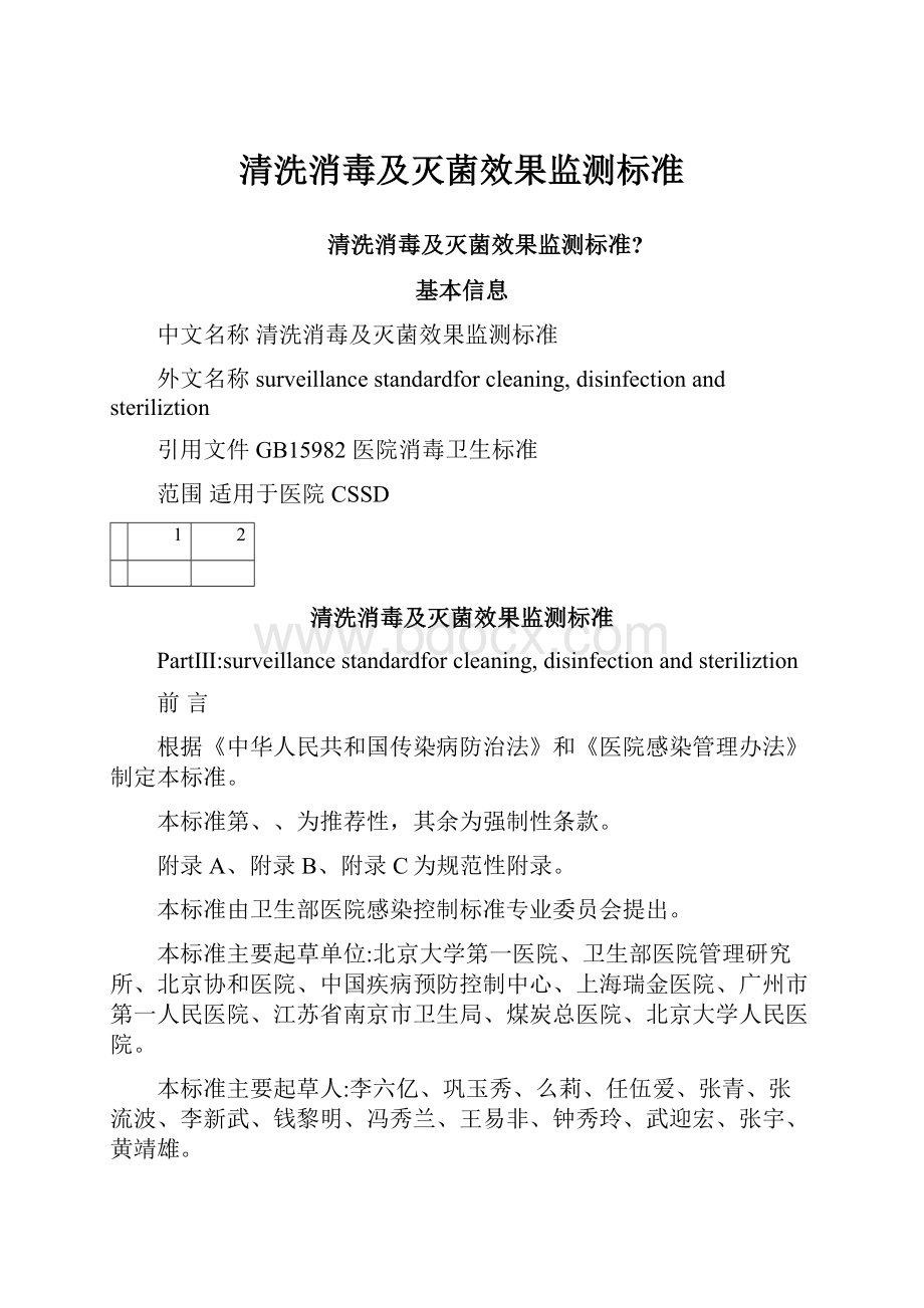 清洗消毒及灭菌效果监测标准.docx_第1页