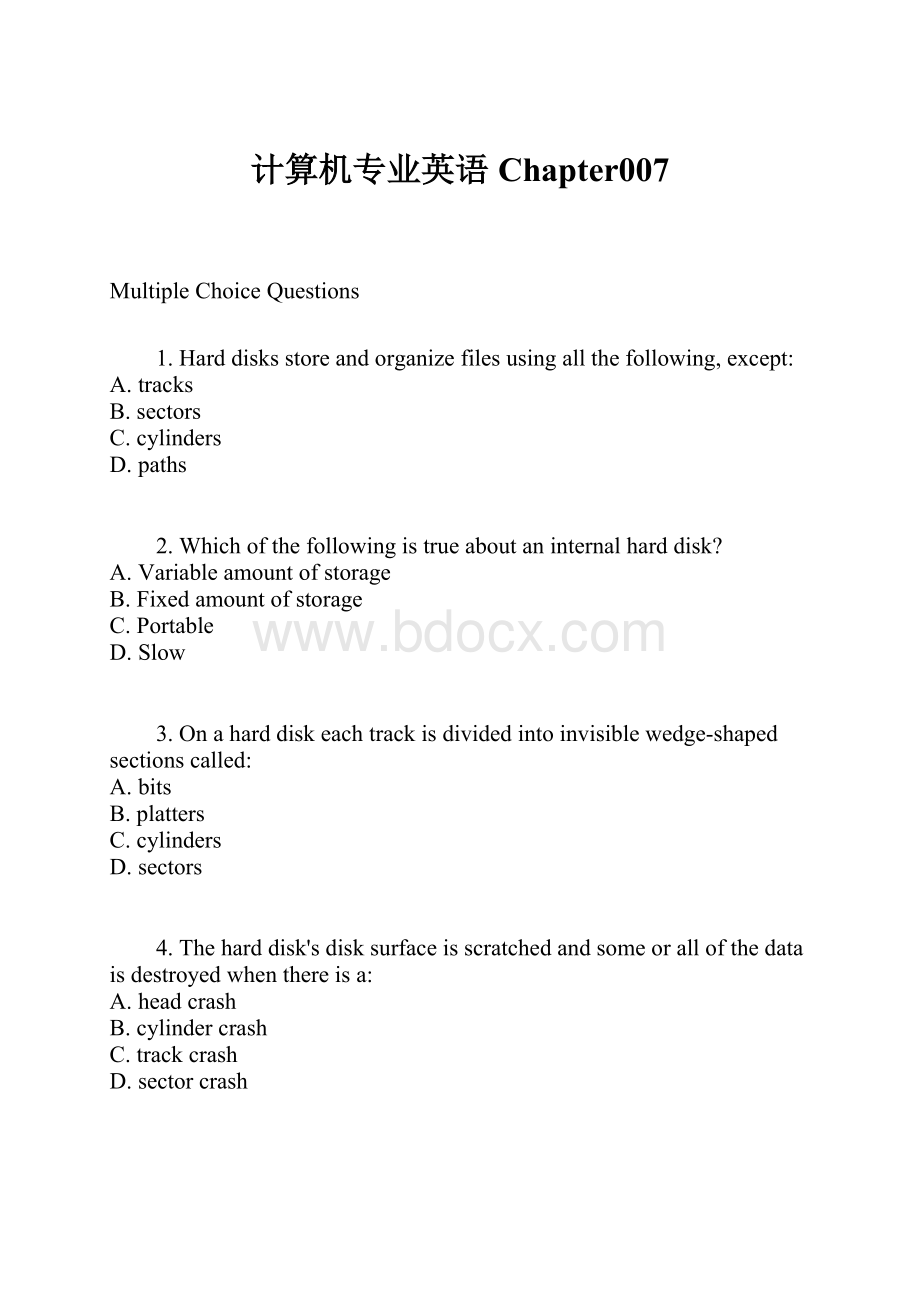 计算机专业英语Chapter007.docx_第1页