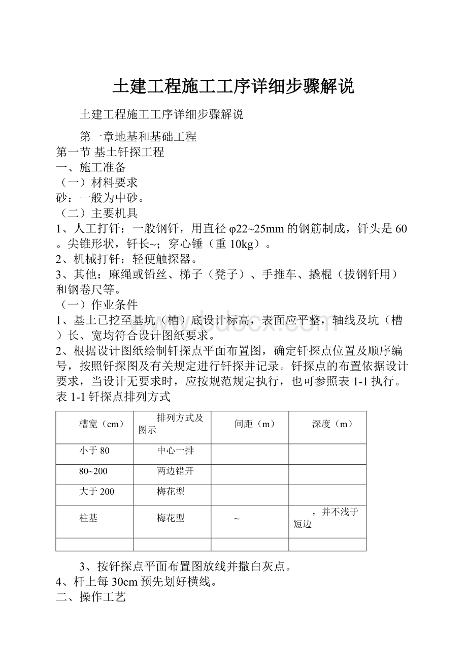 土建工程施工工序详细步骤解说.docx_第1页