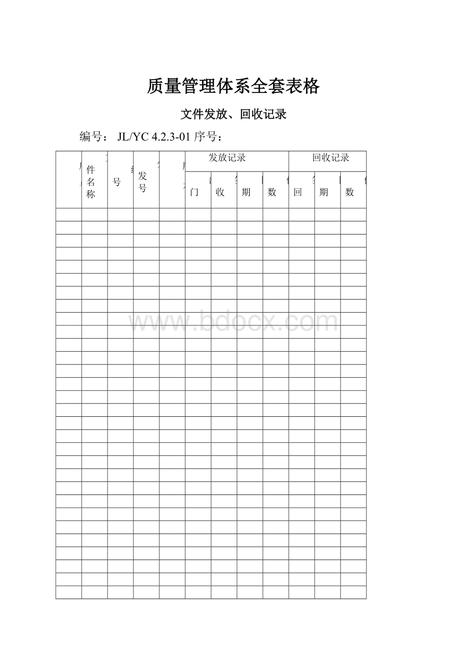 质量管理体系全套表格.docx_第1页