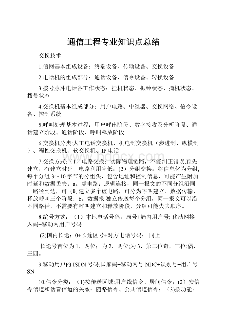 通信工程专业知识点总结.docx_第1页