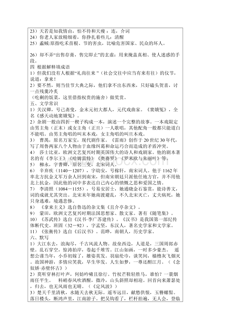 人教版高中语文必修四基础知识复习总结.docx_第2页