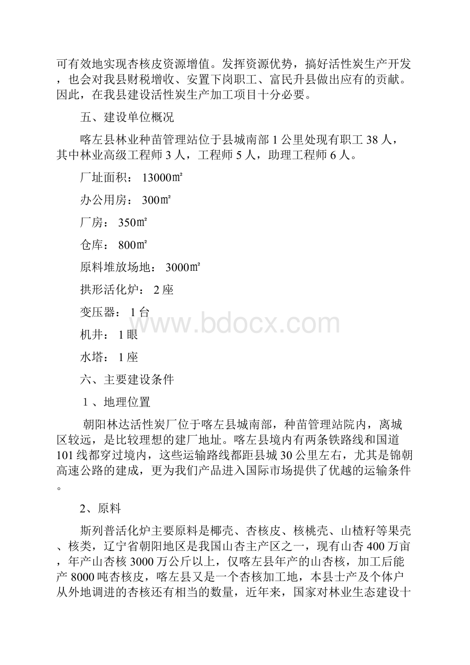 林达活性炭厂建设项目可行性研究报告.docx_第2页