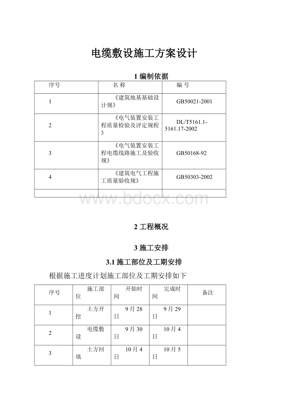 电缆敷设施工方案设计.docx_第1页