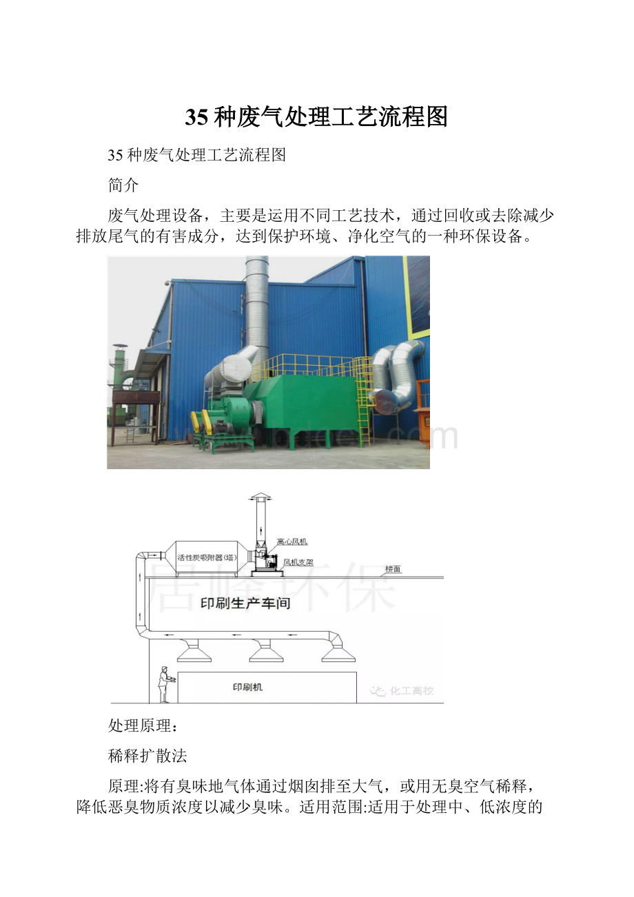 35种废气处理工艺流程图.docx_第1页