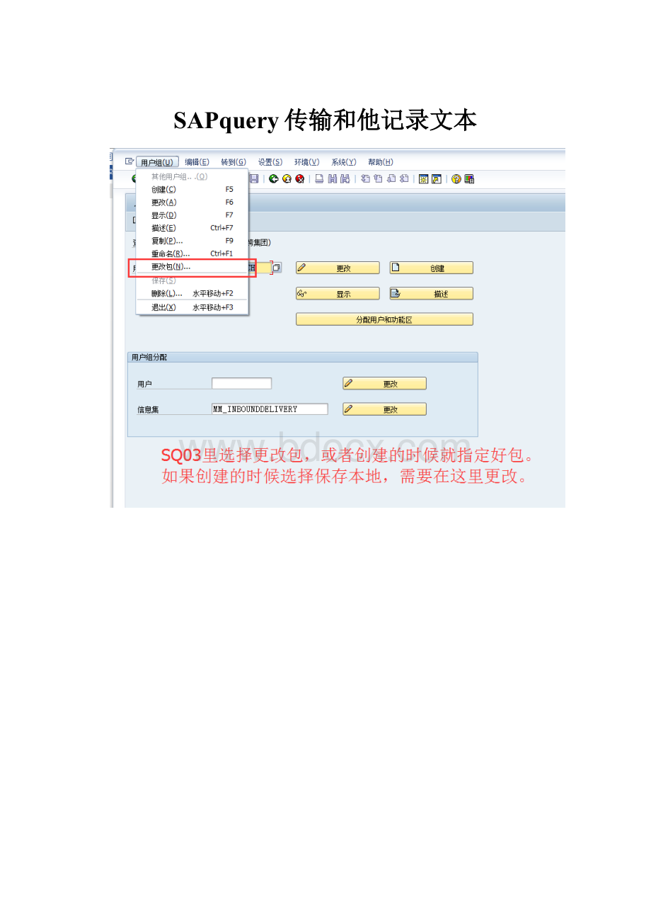 SAPquery传输和他记录文本.docx_第1页