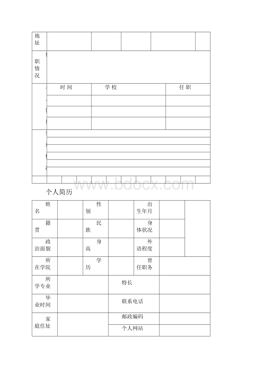 多种标准的个人简历word表格.docx_第2页