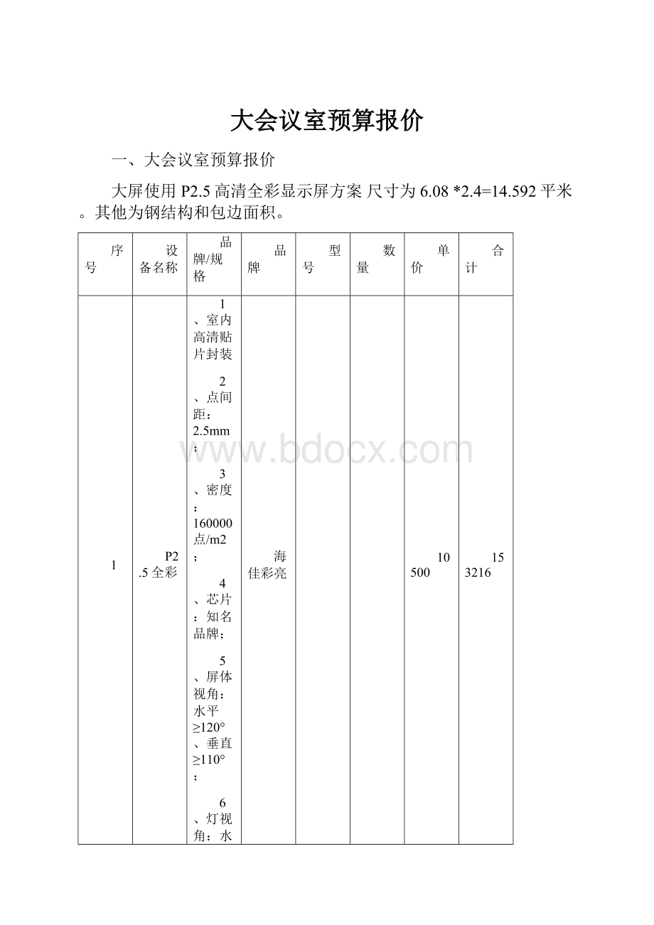 大会议室预算报价.docx_第1页