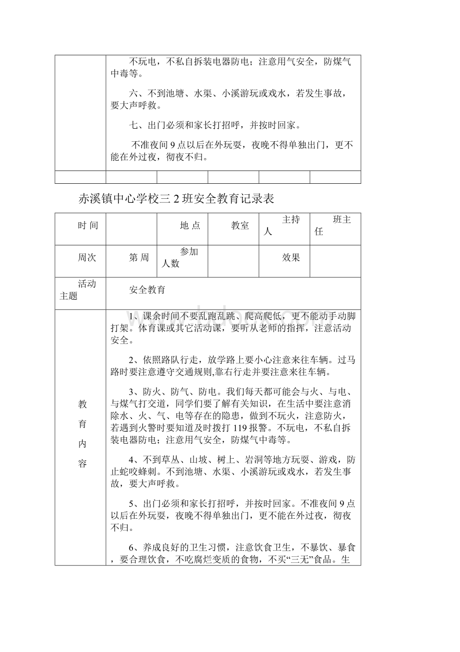 安全教育内容记录表.docx_第2页