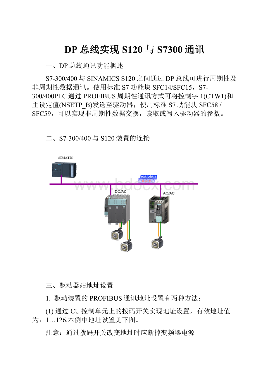 DP总线实现S120与S7300通讯.docx