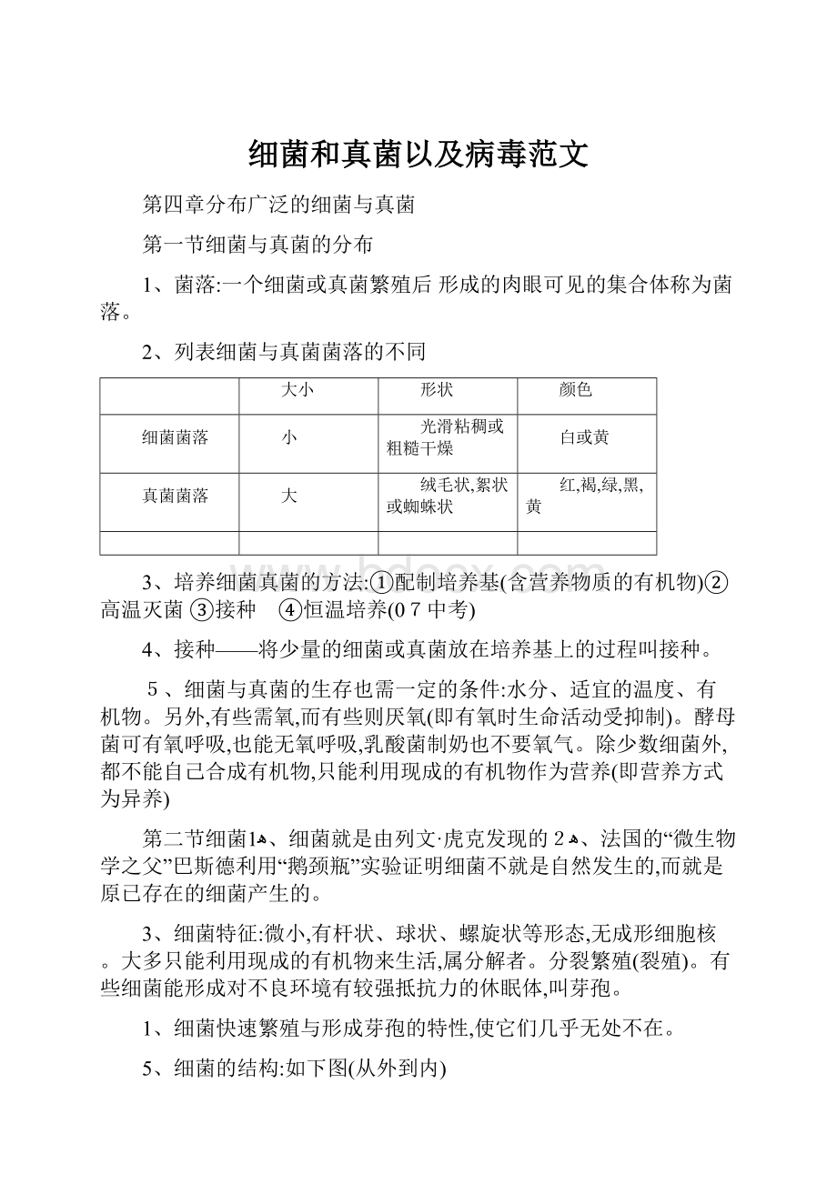 细菌和真菌以及病毒范文.docx