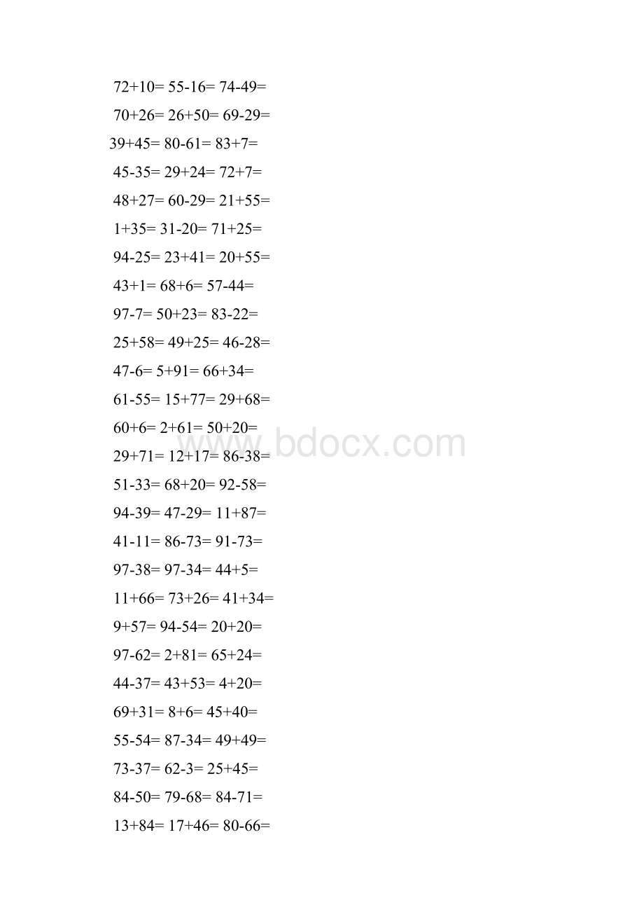 一年级100以内加减法口算题1000道.docx_第3页