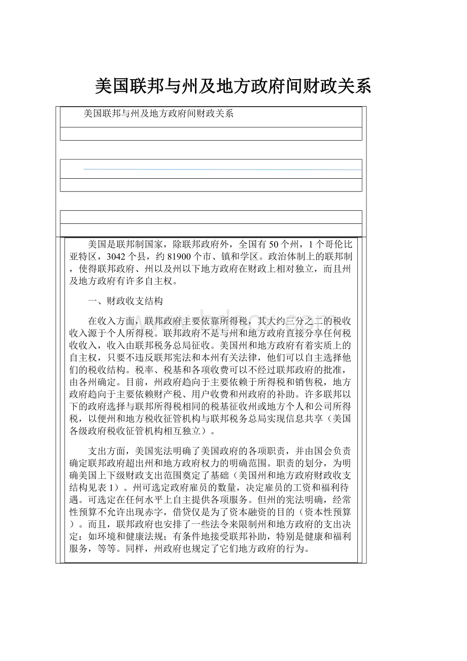 美国联邦与州及地方政府间财政关系.docx_第1页