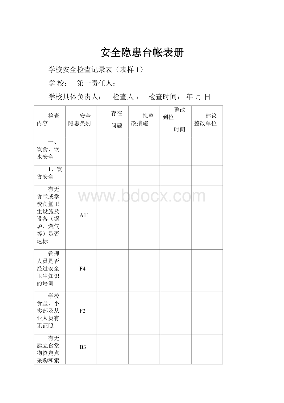 安全隐患台帐表册.docx_第1页