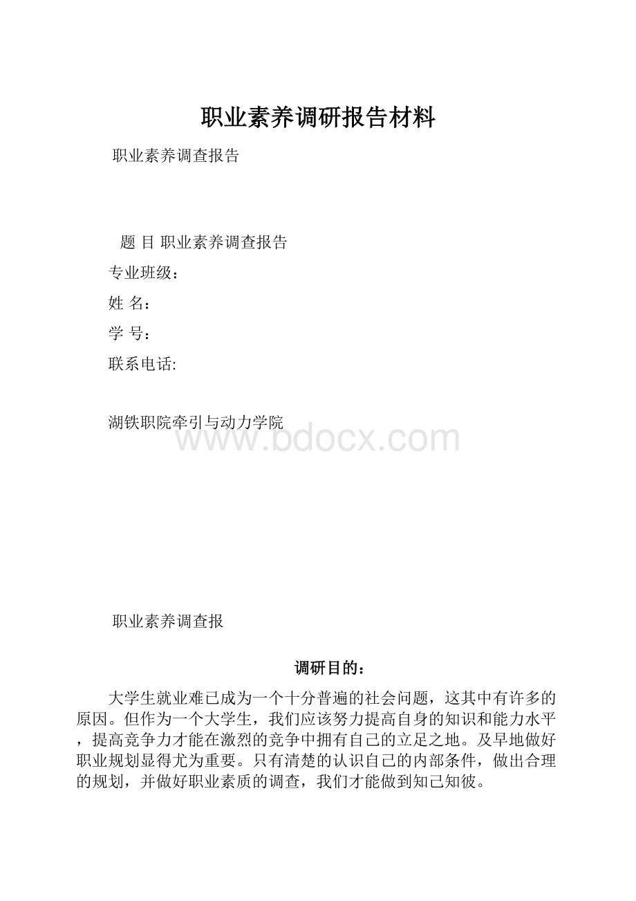 职业素养调研报告材料.docx