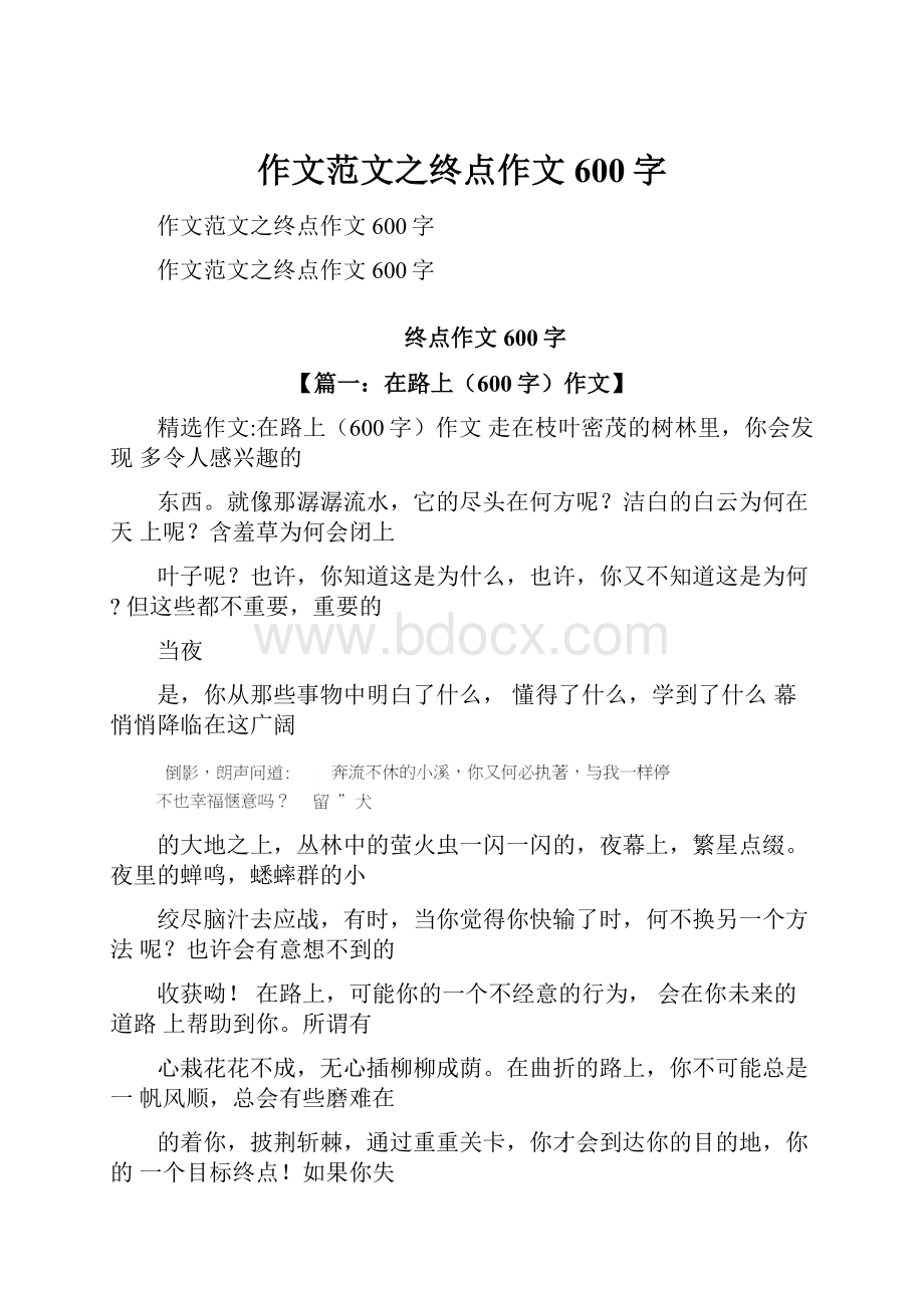 作文范文之终点作文600字.docx