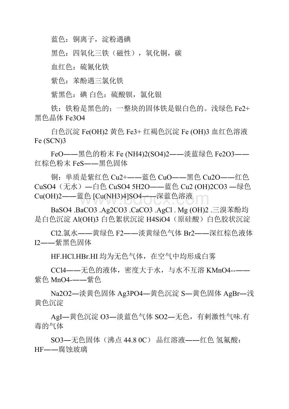 高中化学沉淀物和单质颜色.docx_第2页